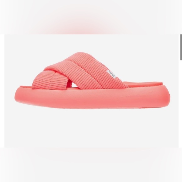 TOMS ALPARGATA MALLOW CROSSOVER PINK platform pool SLIDES size 10 brand‎ new - Picture 5 of 9